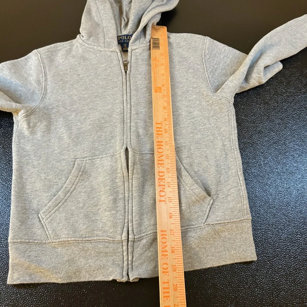 Polo Ralph Lauren‎ Full Zip Hoodie Sweatshirt Pony Logo Gray Youth Small (8)